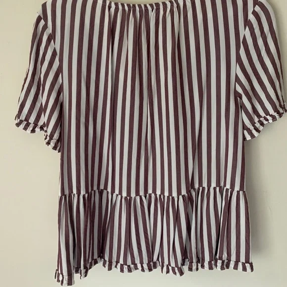 Madewell purple striped peplum top - Picture 3 of 3